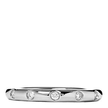 Tiffany Platinum Diamond Bezet Band Ring 50 5.5 1 of 4