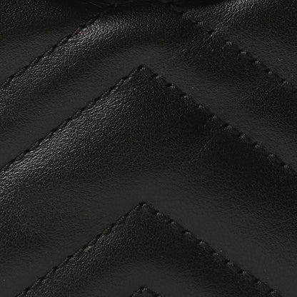 Gucci Calfskin Matelasse Monochrome Small GG Marmont Chain Shoulder Bag Black 8 of 10
