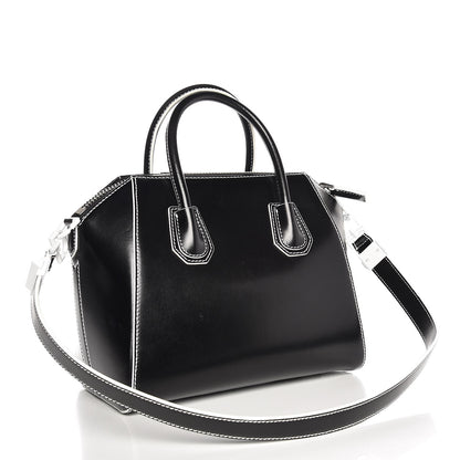 Givenchy Calfskin Contrast Topstitch Small Antigona Black White 4 of 8