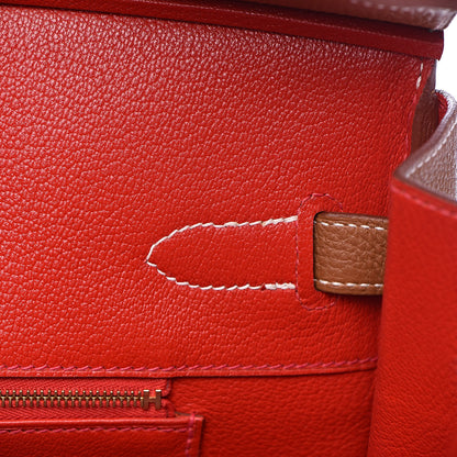 Hermes Togo Verso Birkin 35 Gold Geranium 17 of 28