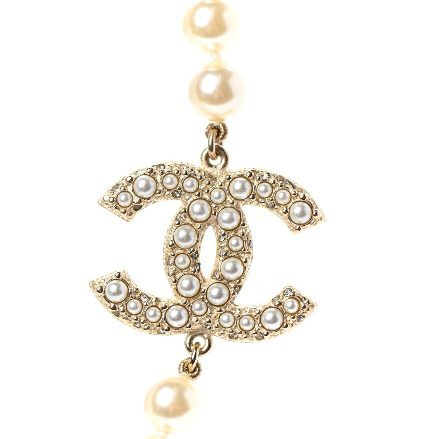 Pearl CC 100th Anniversary Necklace Light Gold