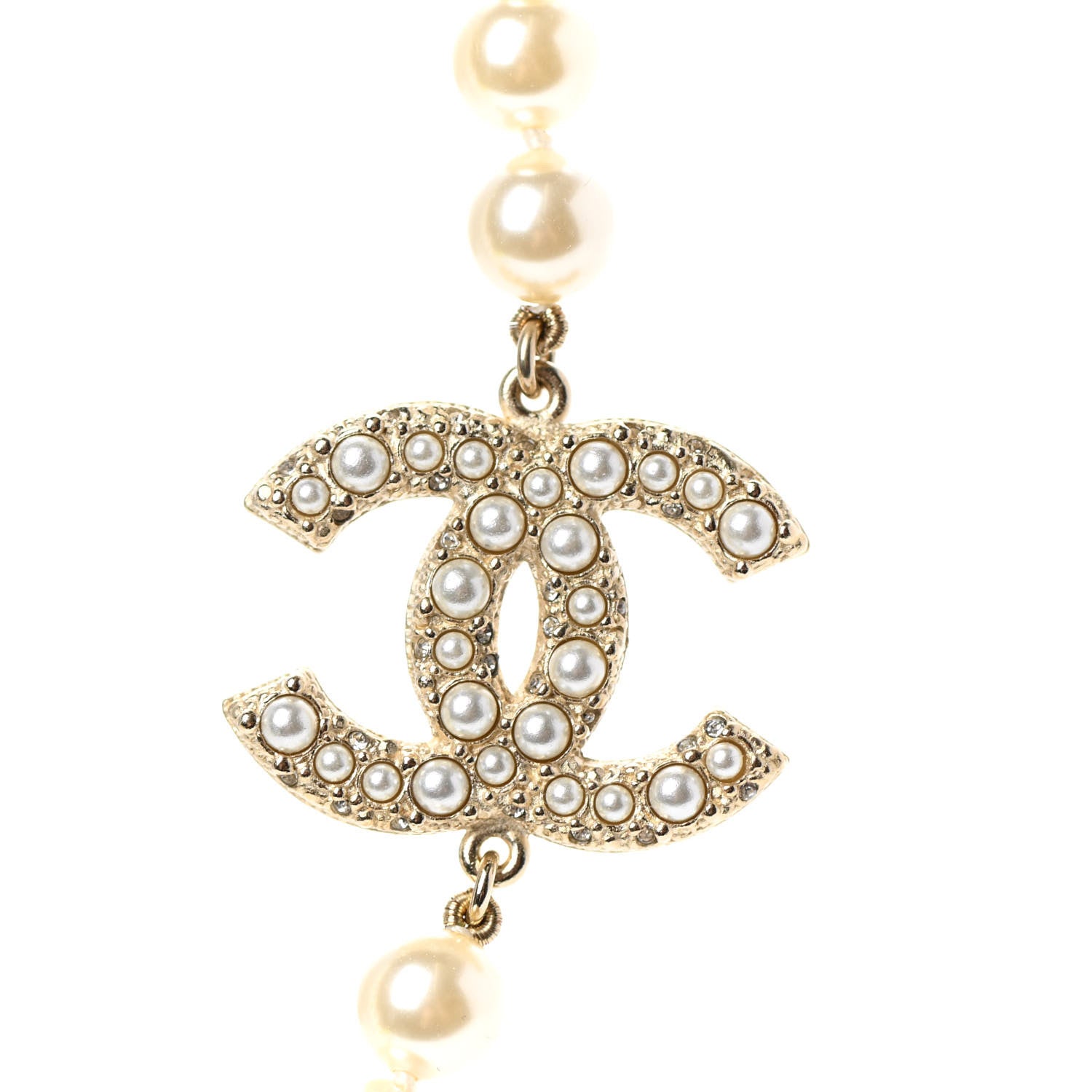 Chanel Pearl CC 100th Anniversary Necklace Light Gold 4 of 6