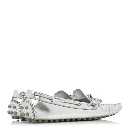 Louis Vuitton Patent Calfskin Monogram Gloria Loafers 38 Silver 5 of 19
