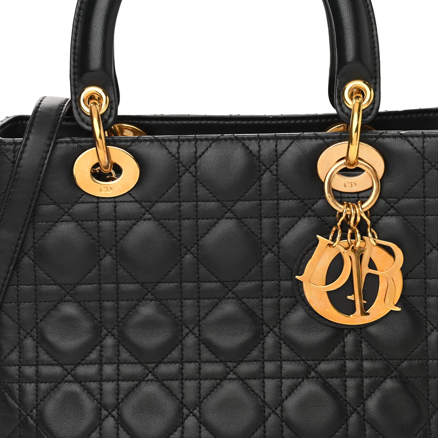 Lambskin Cannage Medium Lady Dior Black