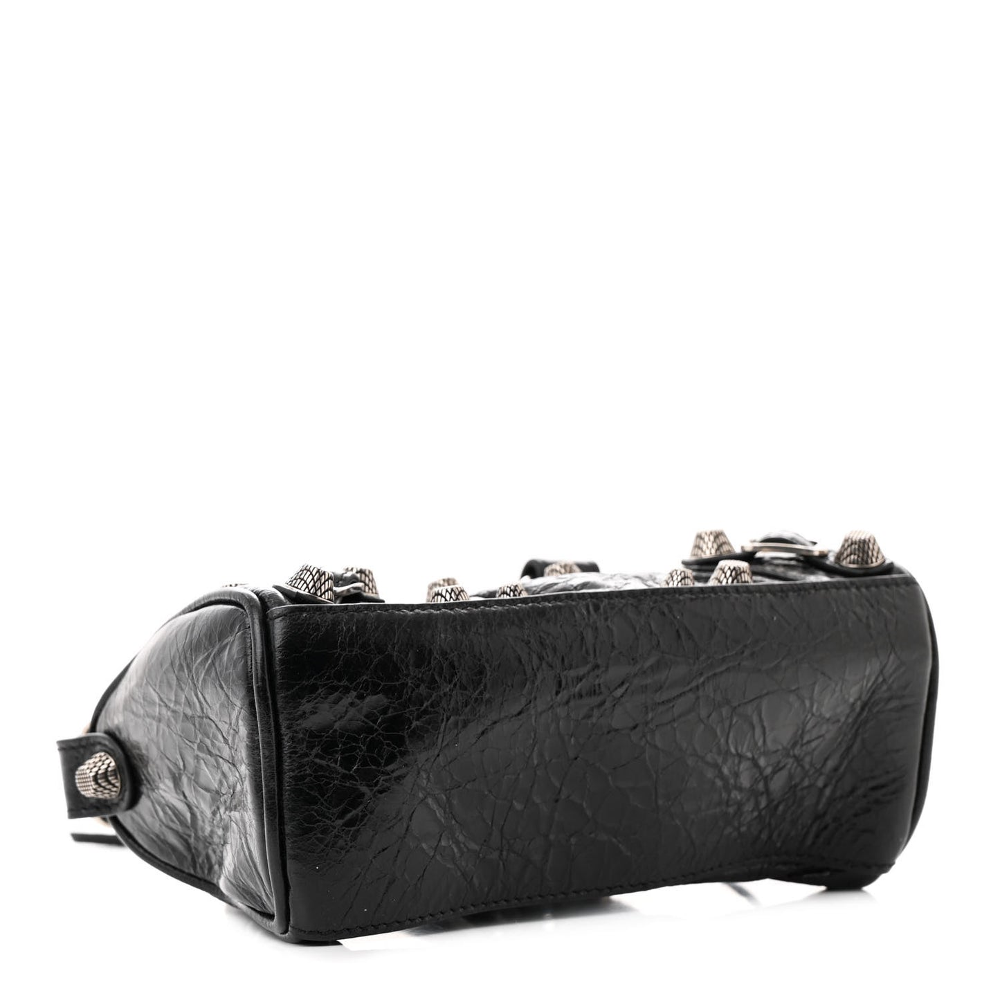 Agneau Arena Crystal Neo Nano Cagole Handbag Black