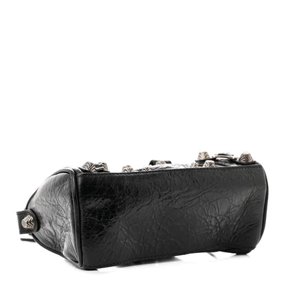 Balenciaga Agneau Arena Crystal Neo Nano Cagole Handbag Black 5 of 13