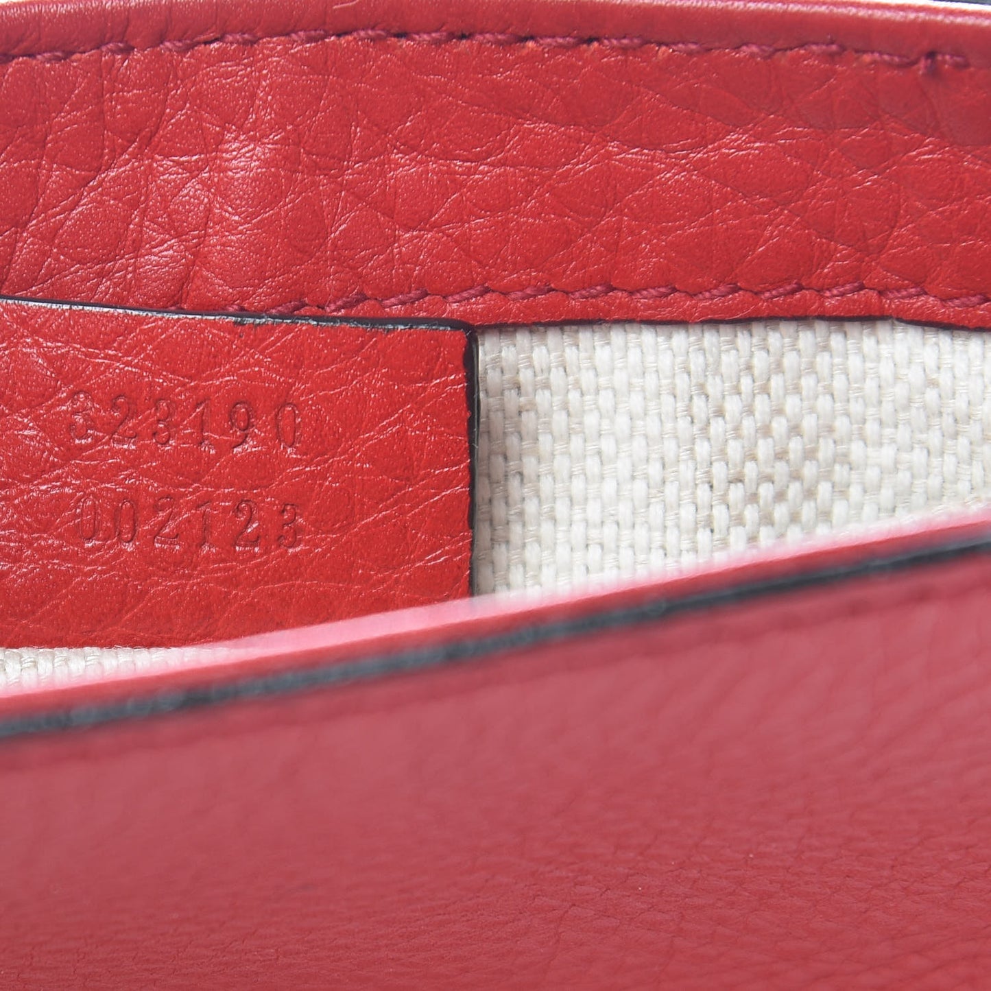 Pebbled Calfskin Small Soho Flap Crossbody Red