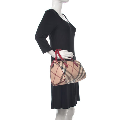 Burberry Patent Nova Check Chester Bowling Bag Raspberry Sorbet 2 of 11