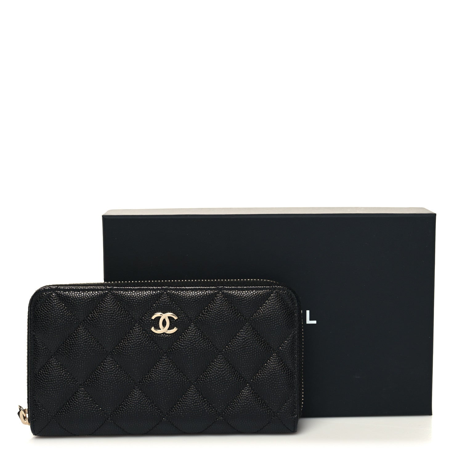 Chanel Caviar Quilted Medium Zip Around Wallet Black 10 of 10