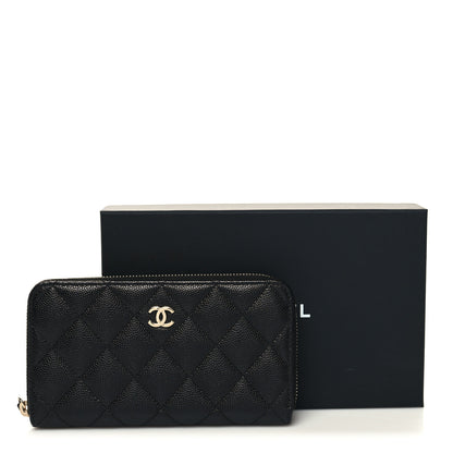 Chanel Caviar Quilted Medium Zip Around Wallet Black 10 of 10