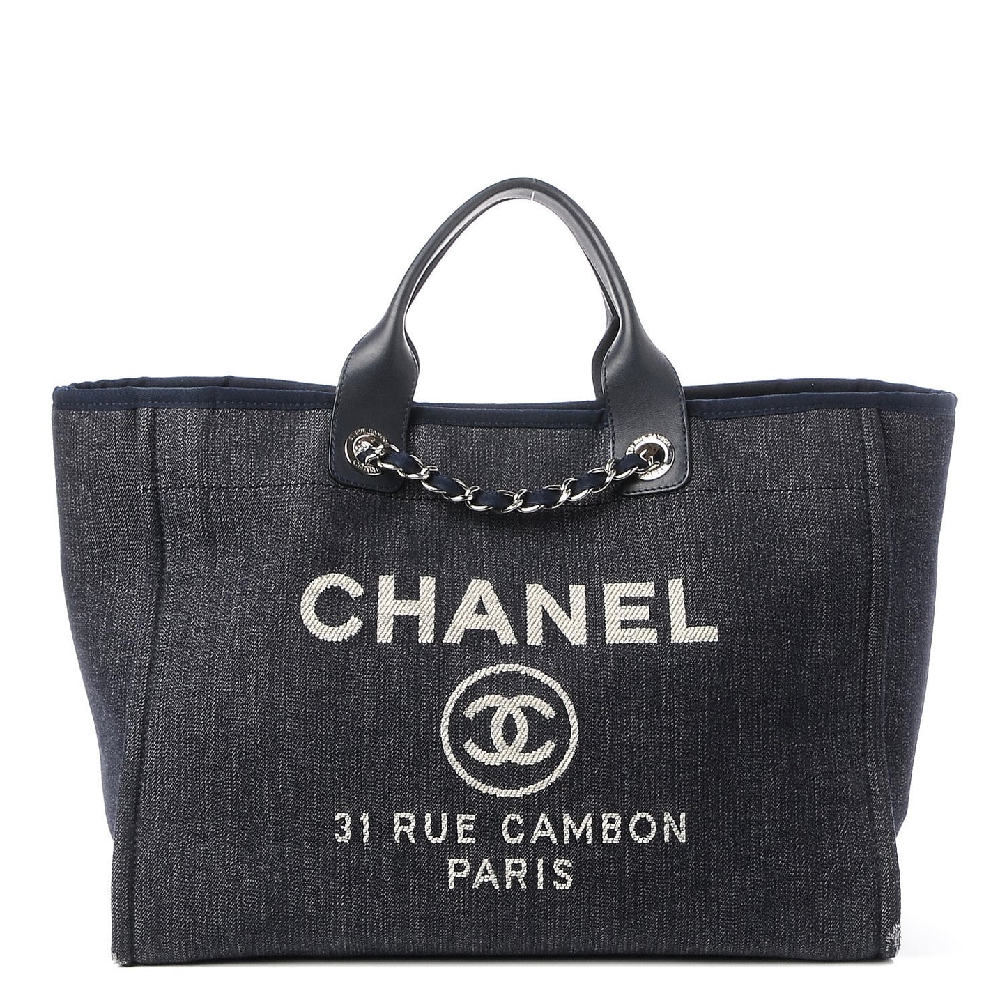 Denim Large Deauville Tote Dark Blue