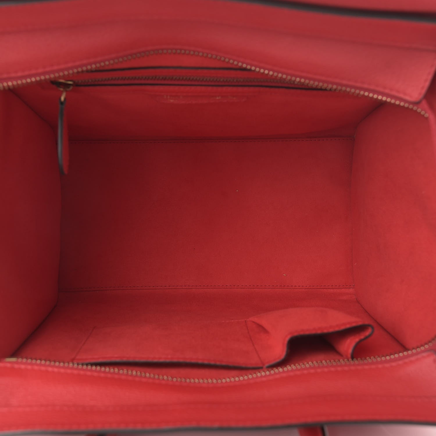 Celine Drummed Calfskin Mini Luggage Coquelicot 5 of 8