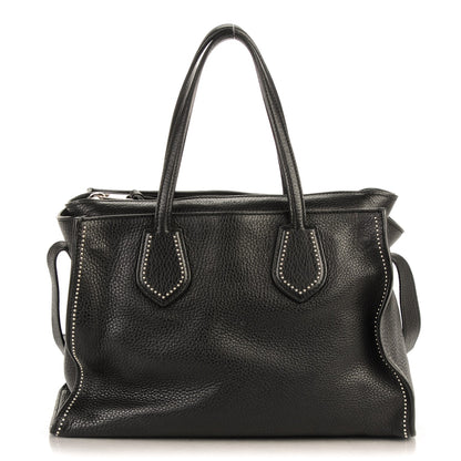 Gucci Pebbled Calfskin Ramble Studded Layered Tote Black 1 of 7