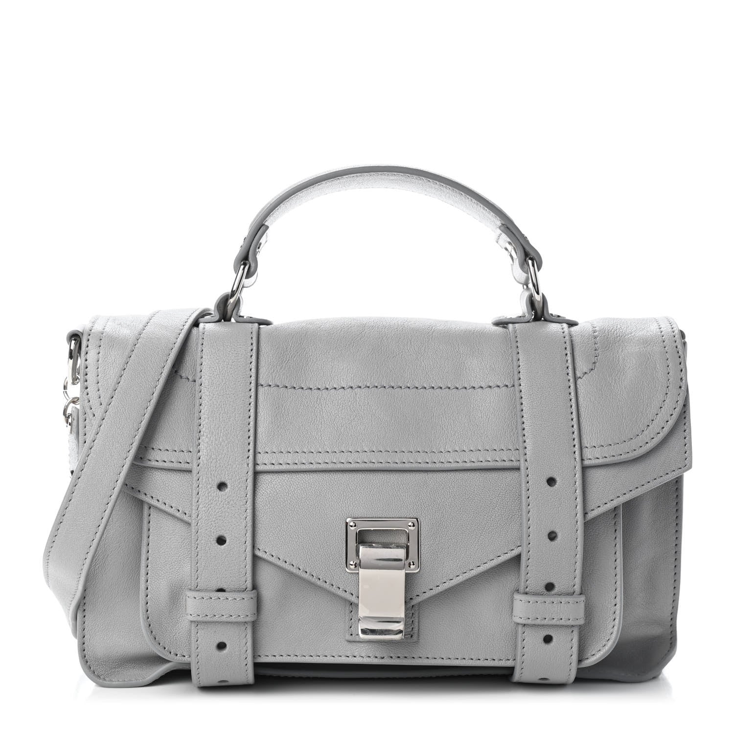 Proenza Schouler Lambskin Tiny PS1 Satchel Fog 1 of 8