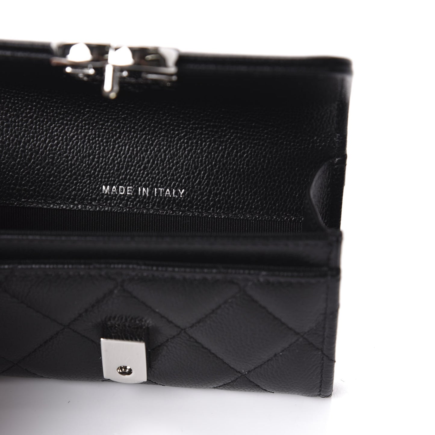 Caviar Quilted CC Box Flap Card Holder Black
