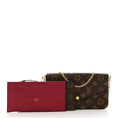 Louis Vuitton Monogram Pochette Felicie Chain Wallet Fuchsia 3 of 15