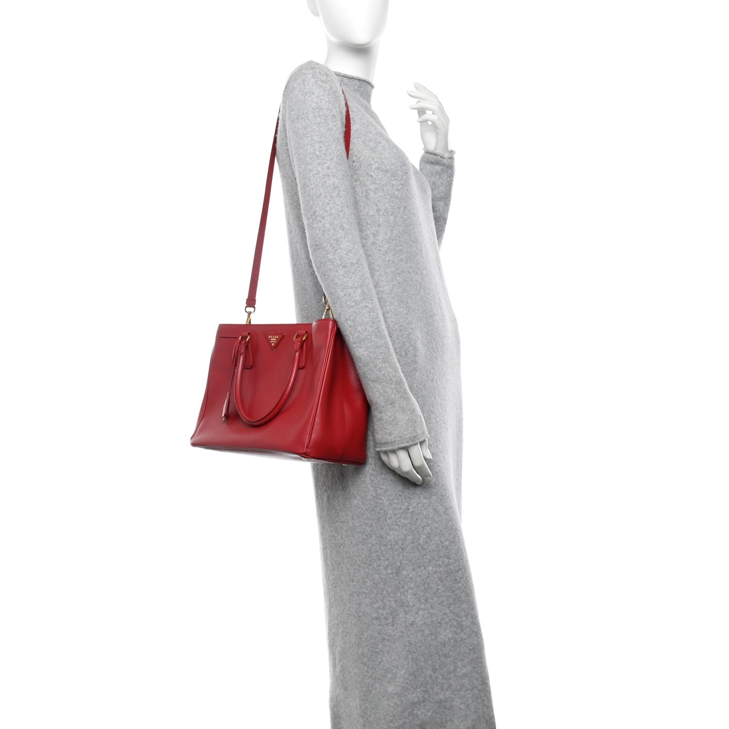 Prada Saffiano Medium Galleria Double Zip Tote Fuoco 2 of 12