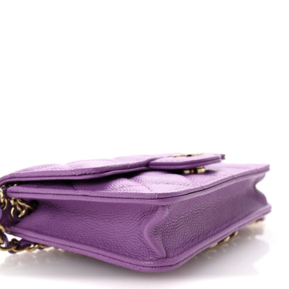 Chanel Caviar Quilted Mini Chain Bag Purple 9 of 11