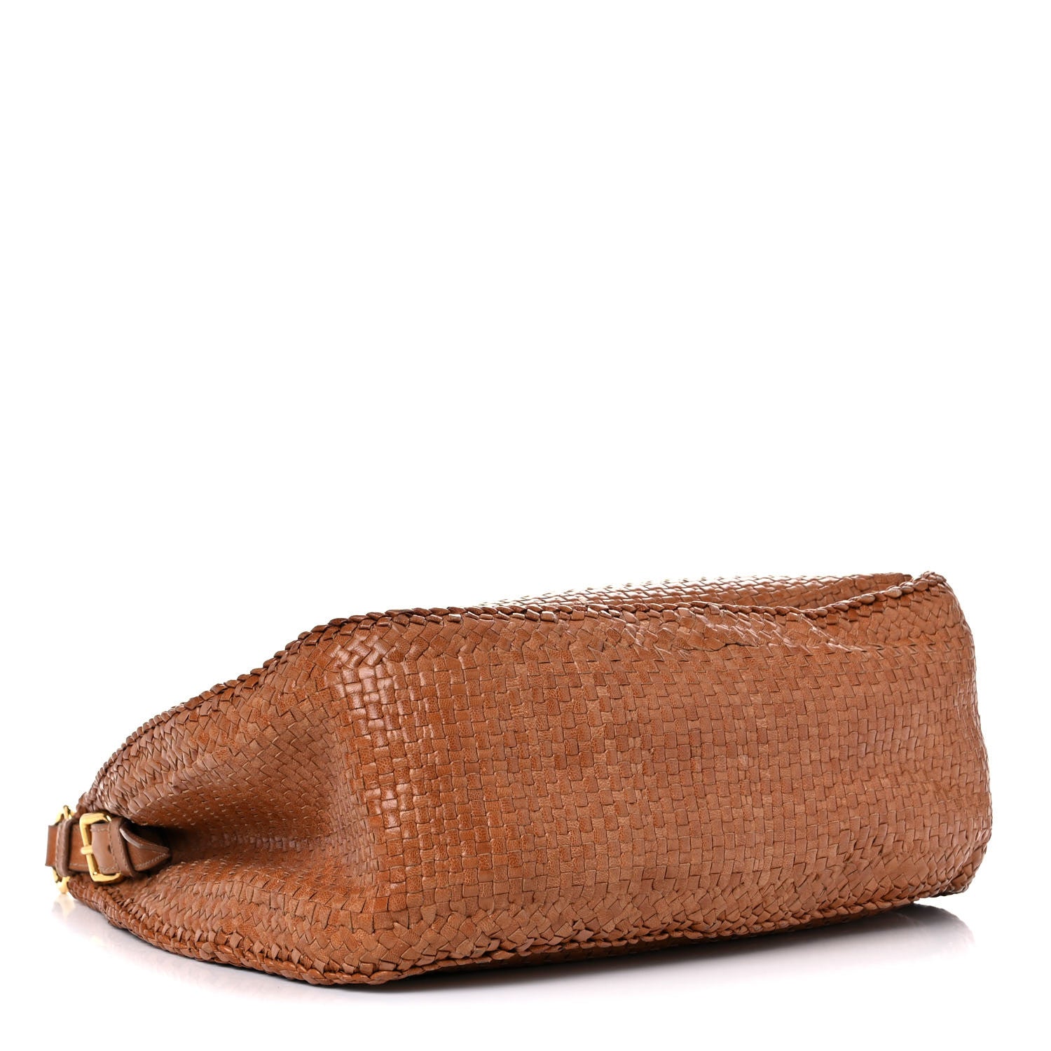 Prada Goatskin Woven Hobo Nudo 4 of 21