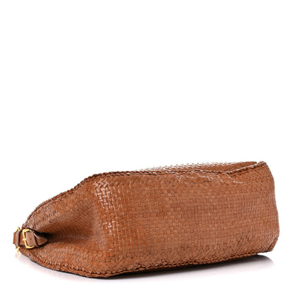 Prada Goatskin Woven Hobo Nudo 4 of 21
