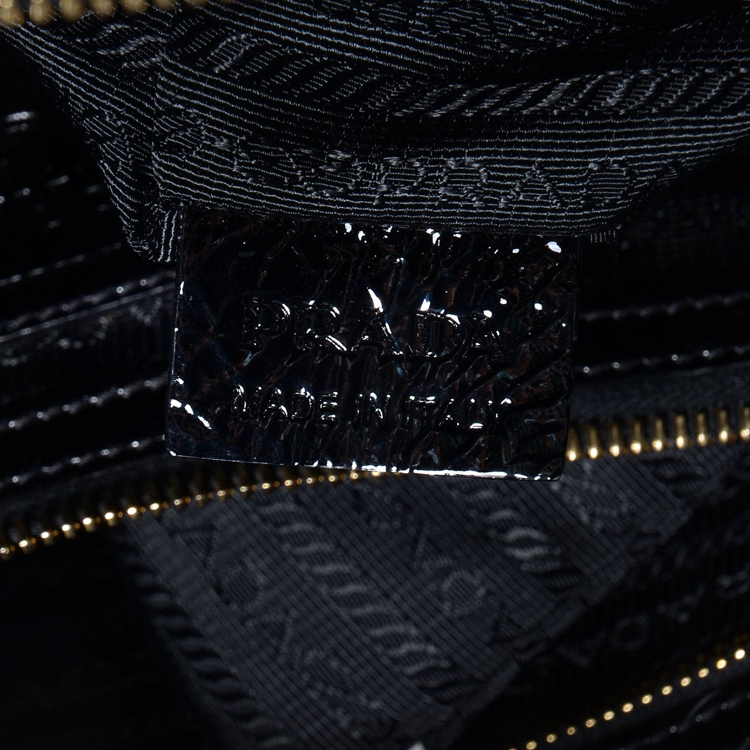 Prada Vernice Naplak Zipper Bowler Tote Black 8 of 11