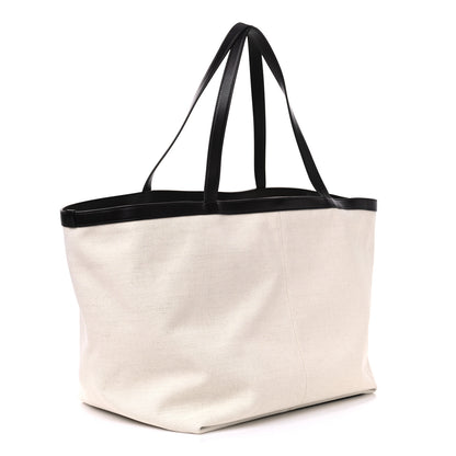 Bottega Veneta Canvas Nappa Intrecciato Large Flip Flap Tote Natural Fondant 3 of 10