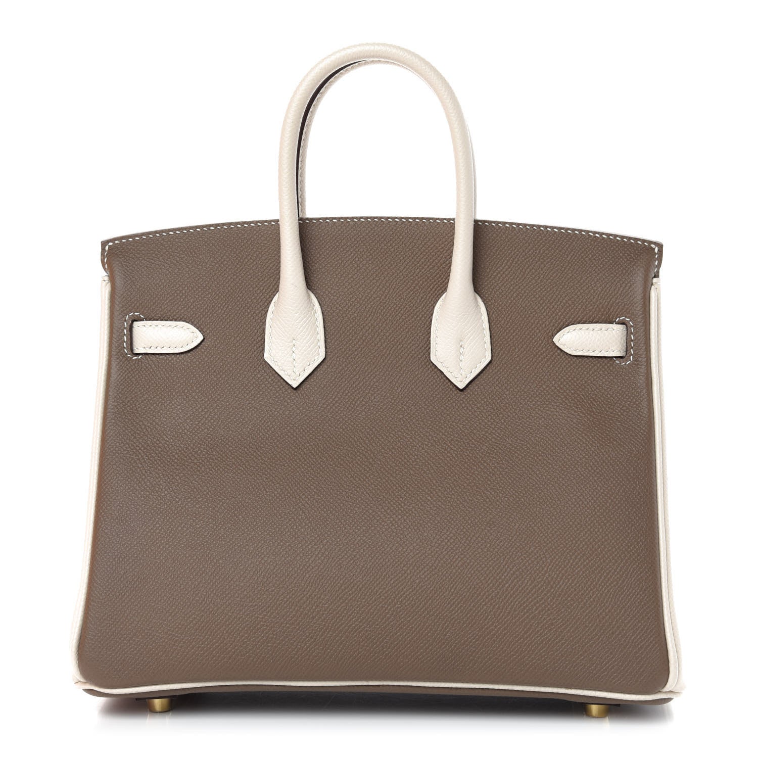 Hermes Epsom Horseshoe Birkin 25 Etoupe Craie 4 of 35