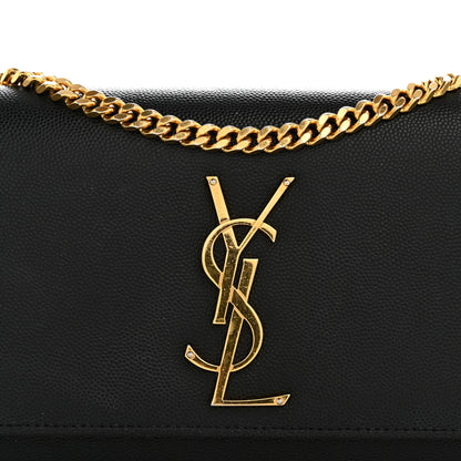 Saint Laurent Grain De Poudre Small Monogram Kate Satchel Black 12 of 13