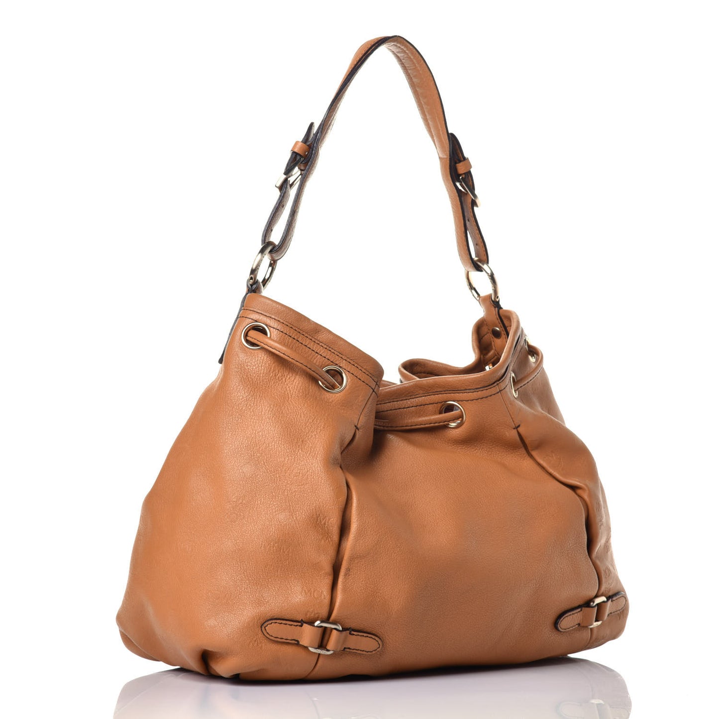 Calfskin Ottomar Drawstring Shoulder Bag Sandstone