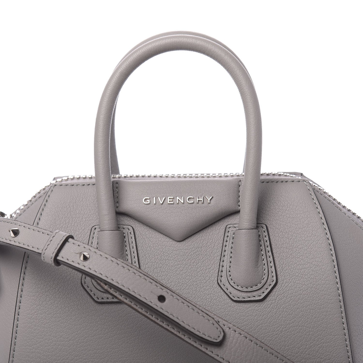Givenchy Sugar Goatskin Mini Antigona Pearl Grey 10 of 10
