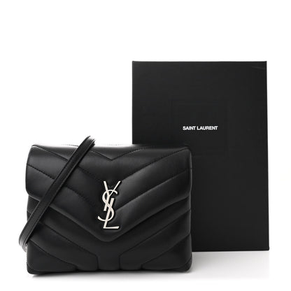 Saint Laurent Calfskin Y Quilted Monogram Toy Loulou Crossbody Bag Black 12 of 12