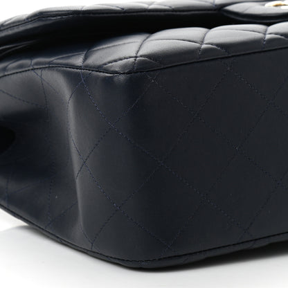 Chanel Lambskin Quilted Jumbo Double Flap Navy Blue 9 of 11