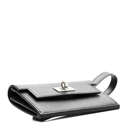 Hermes Madame Calfskin Kelly Pocket Slim Wallet Black 4 of 9
