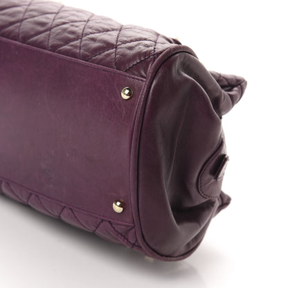 Chanel Distressed Lambskin Lady Braid Bowler Purple 7 of 13
