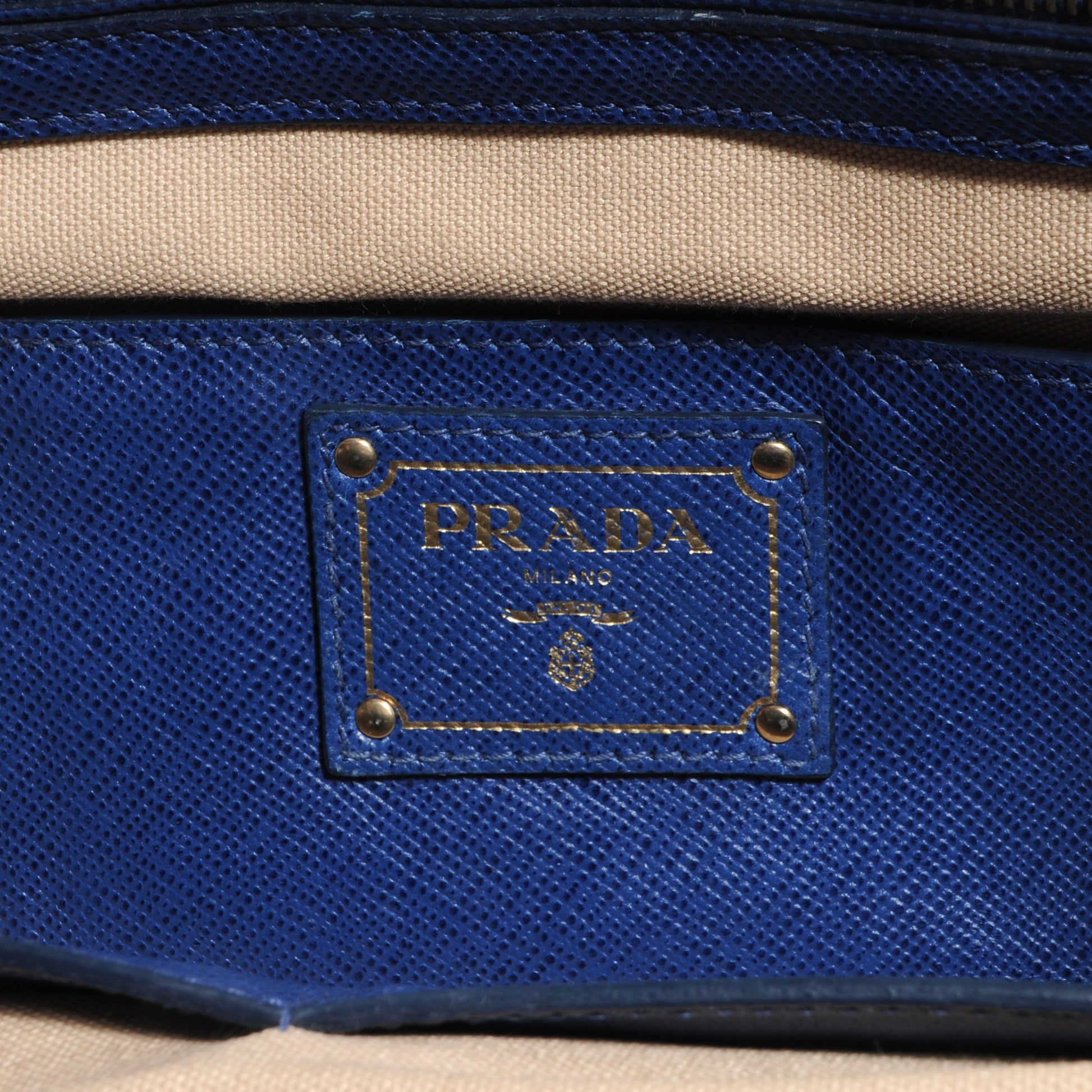 Prada Canapa Saffiano Cuir Tote Corda Bluette 5 of 8