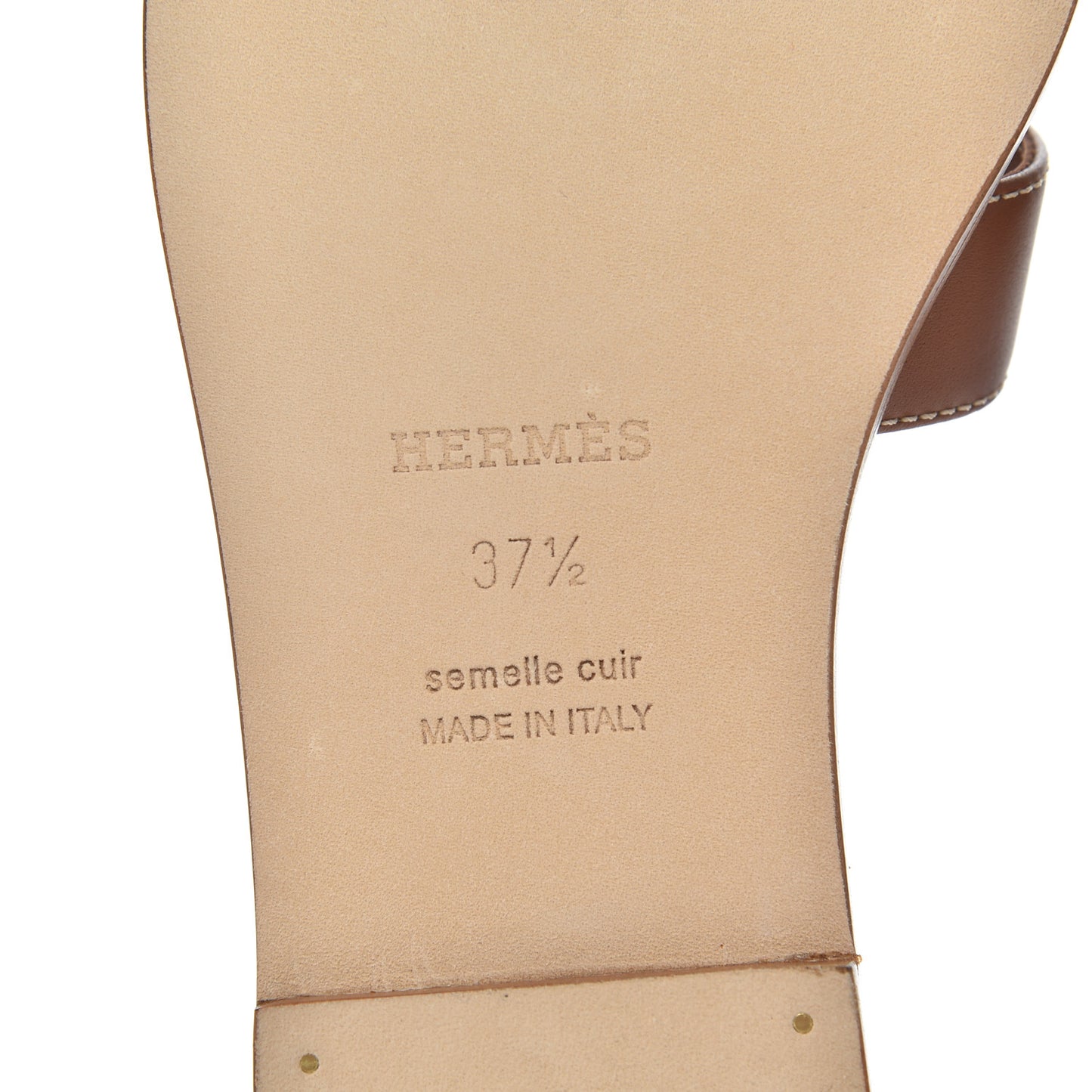 Box Calfskin Oran Sandals 37.5 Gold