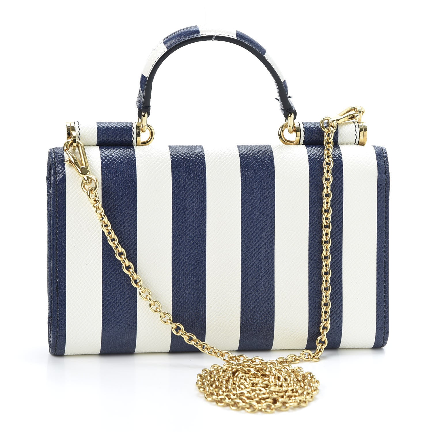 Dolce & Gabbana Dauphine Stripe Mini Von Bag Blue White 2 of 10