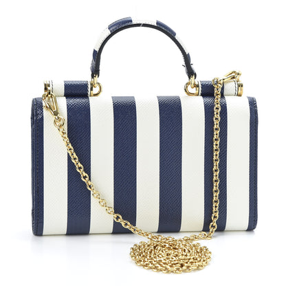 Dolce & Gabbana Dauphine Stripe Mini Von Bag Blue White 2 of 10