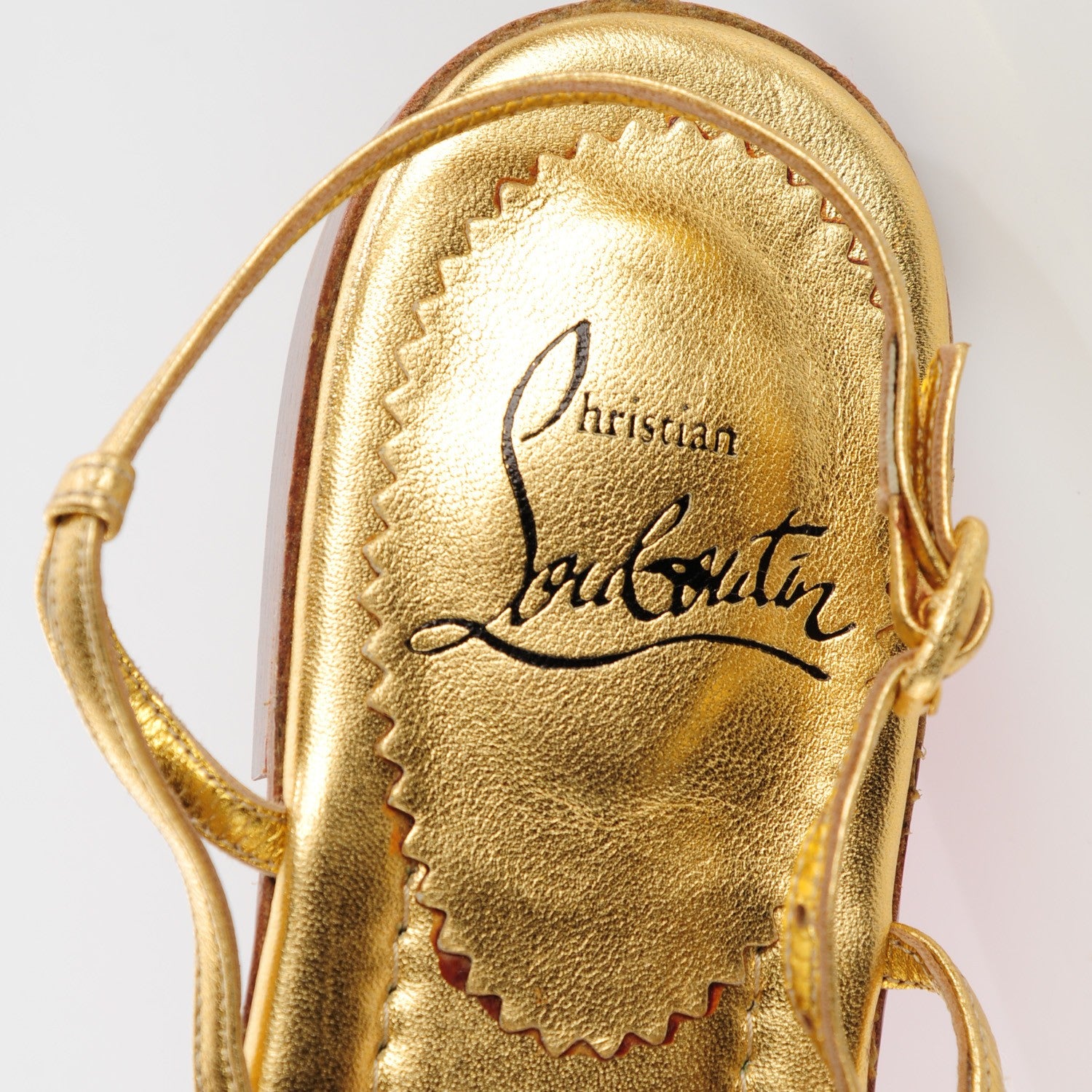 Christian Louboutin Metallic Flat Sandals 38.5 Gold 12 of 12
