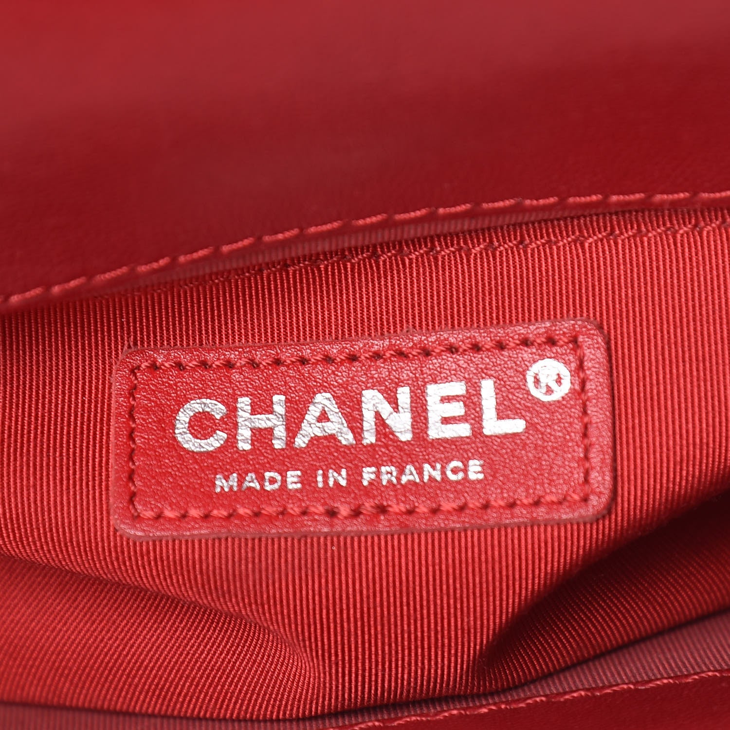 Chanel Lambskin Quilted Medium Boy Flap Black Red 6 of 10