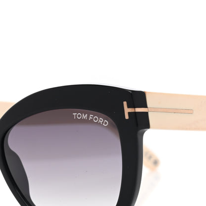 Tom Ford Acetate Alistair Cat Eye Sunglasses TF524 Black Beige 5 of 9