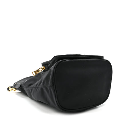 Prada Saffiano Tessuto Nylon Mini Bucket Crossbody Bag Black 4 of 9