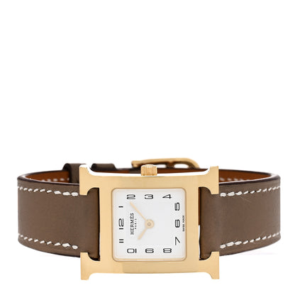 Hermes Stainless Steel Swift 21mm Heure H Hour Quartz Watch Etoupe 2 of 5