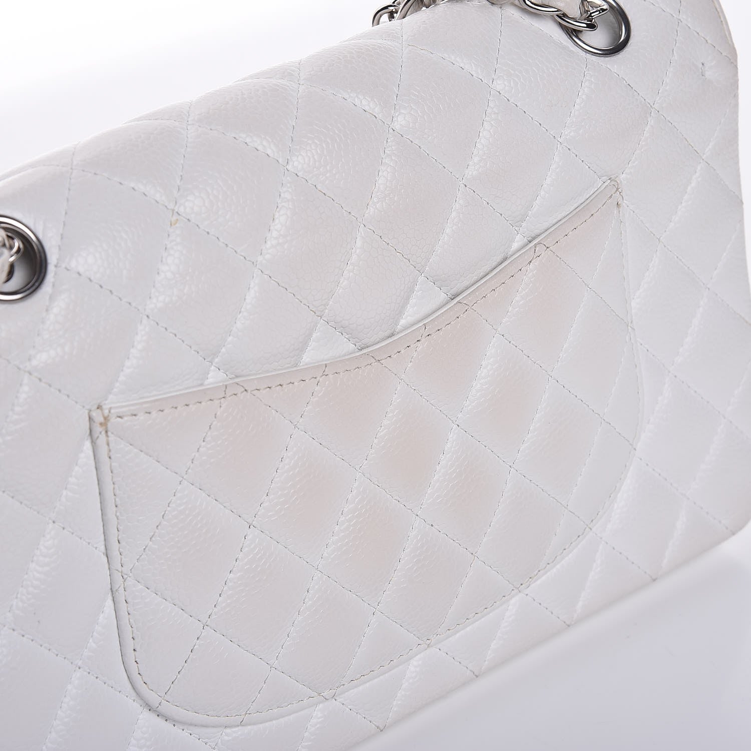Chanel Caviar Quilted Medium Double Flap White 24 of 24