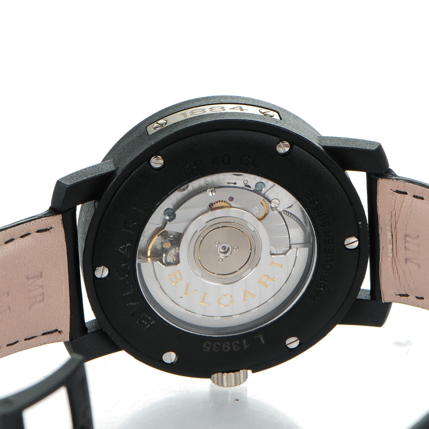Carbon Calfskin 40mm Carbongold Automatic Watch Black
