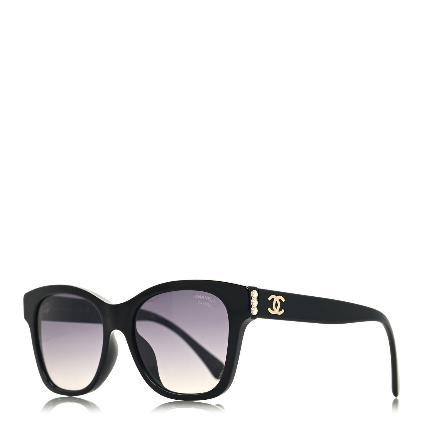Acetate Polarized Pearl CC Square Sunglasses 5482-H-A Black