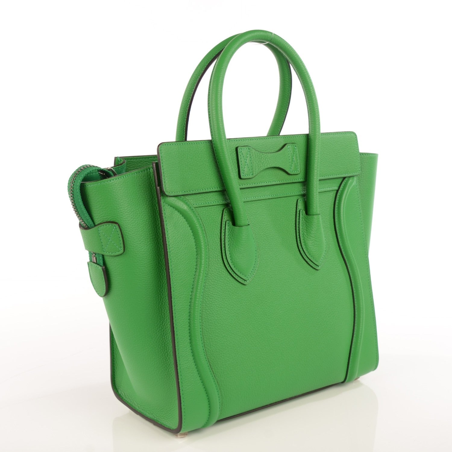 Celine Drummed Calfskin Micro Luggage Mint 3 of 9