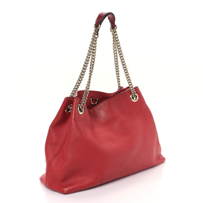 Gucci Pebbled Calfskin Medium Soho Chain Shoulder Bag Tabasco Red 4 of 17