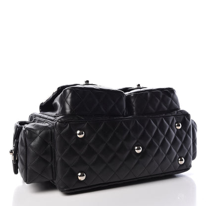 Chanel Calfskin Quilted Large Cambon Multipocket Reporter Black White 4 of 9