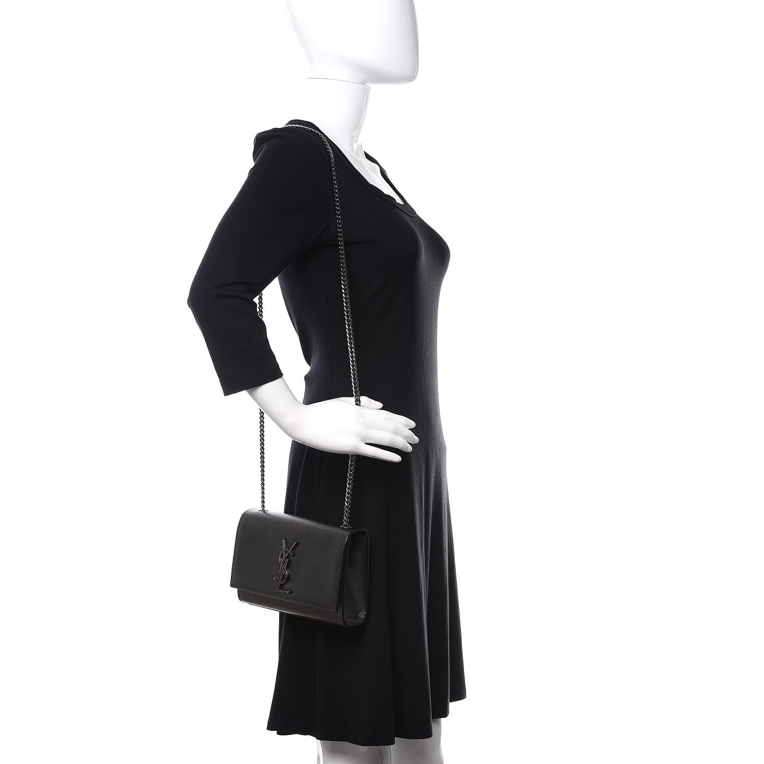 Saint Laurent Grain De Poudre Small Monogram Kate Satchel Earth 2 of 11